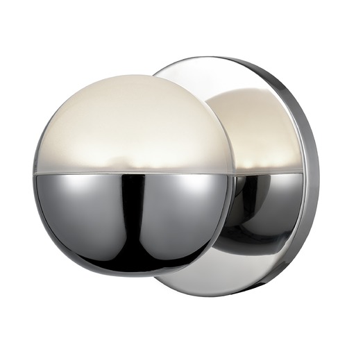 Modern Chrome LED Sconce with Frosted Shade 3000K 360LM by Kuzco Lighting