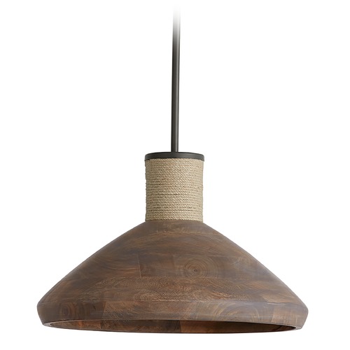 Capital Lighting Jacob Wooden Pendant in Grey Wash & Iron Silk by Capital Lighting 340313YG