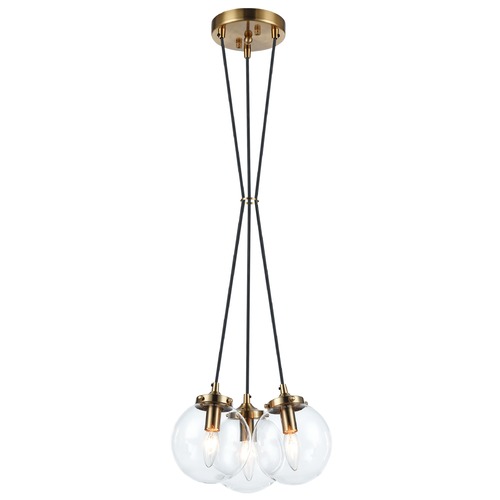The Bougie Aged Gold Multi-Light Pendant by Matteo Lighting