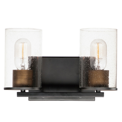 Maxim Lighting Sleek Antique Brass & Black Bathroom Light