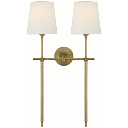 Visual Comfort Signature Collection Visual Comfort Signature Collection Thomas O'brien Bryant Hand-Rubbed Antique Brass Sconce TOB2025HAB-L