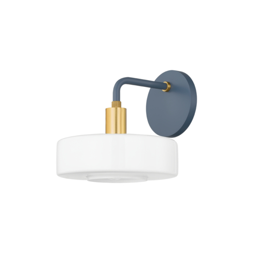 Mitzi by Hudson Valley Aston Wall Sconce in Aged Brass & Slate Blue by Mitzi by Hudson Valley H886101-AGB/SBL
