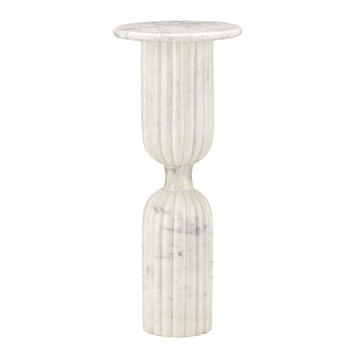 Currey and Company Passementerie Natural White Banswara Marble Accent Table