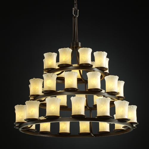 Justice Design Group Justice Design Group Veneto Luce Collection Dark Bronze Chandelier GLA-8712-16-WHTW-DBRZ