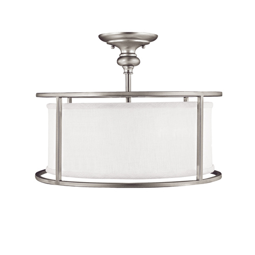 Capital Lighting Midtown 17-Inch Semi-Flush Mount in Matte Nickel by Capital Lighting 3914MN-459