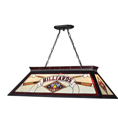 Tiffany Billiard Matte Black Billiard Light by Z-Lite