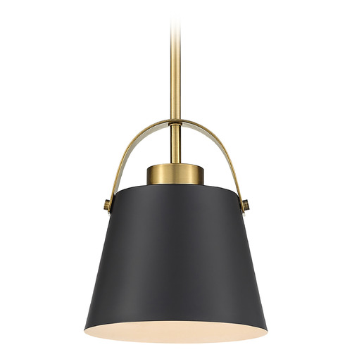 Z-Studio Matte Black & Heritage Brass Mini Pendant by Z-Lite