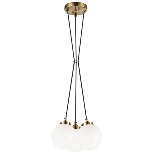 The Bougie Aged Gold Multi-Light Pendant by Matteo Lighting