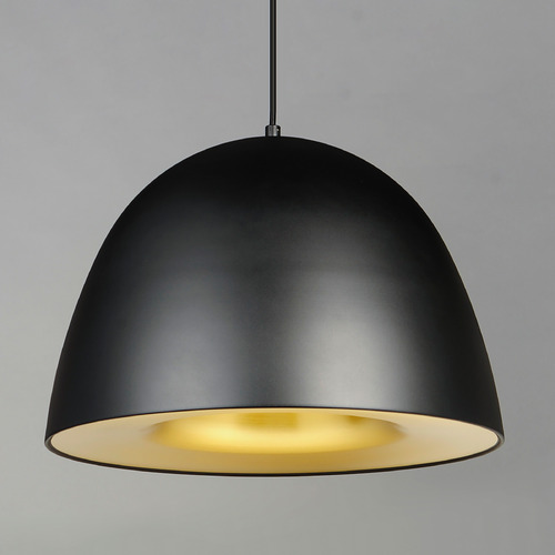 Fungo 24-Inch LED Pendant in Black & Satin Brass by ET2 Lighting