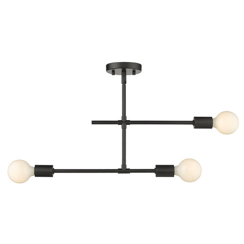 Modernist Matte Black Semi-Flush Mount by Z-Lite