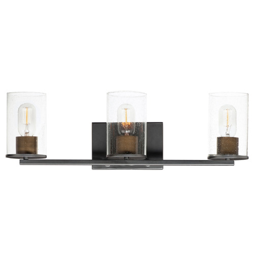 Maxim Lighting Sleek Antique Brass & Black Bathroom Light