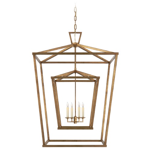 Visual Comfort Signature Collection E.F. Chapman Darlana X-L Cage Light in Gilded Iron by Visual Comfort Signature CHC2199GI
