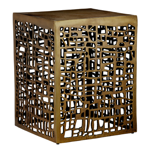 Currey and Company Gowen Antique Brass Accent Table