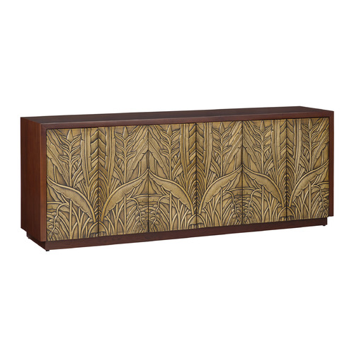 Currey and Company Jardin Walnut & Antique Brass Cabinets / Storage / Organization