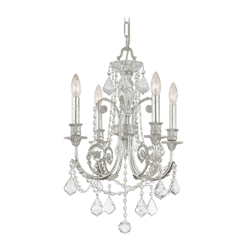 Crystorama Lighting Regis Crystal Mini-Chandelier in Olde Silver by Crystorama Lighting 5114-OS-CL-MWP