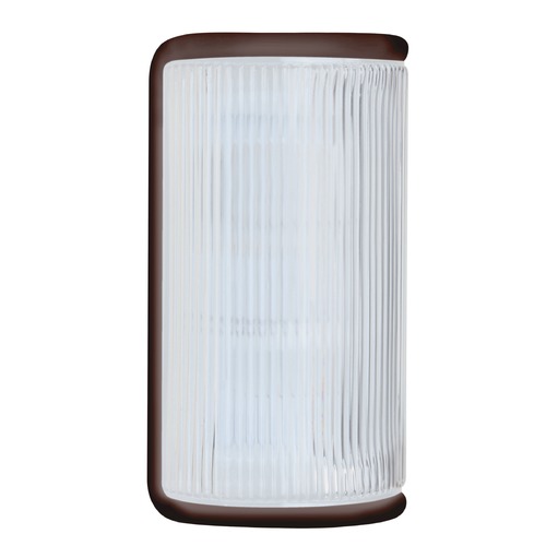 Besa Lighting Frosted Ribbed Glass Outdoor Wall Light Bronze Costaluz by Besa Lighting 307998-FR