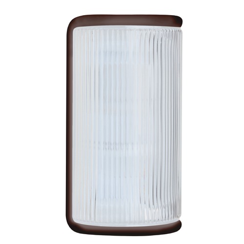 Frosted Ribbed Glass Outdoor Wall Light Bronze Costaluz by Besa Lighting