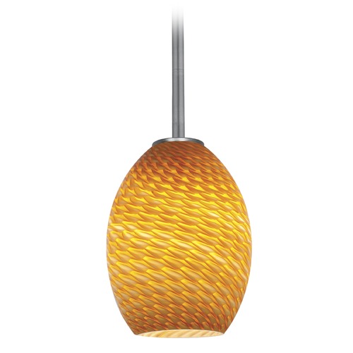 Access Lighting Brandy Firebird Brushed Steel LED Mini Pendant by Access Lighting 28023-3R-BS/AMBFB