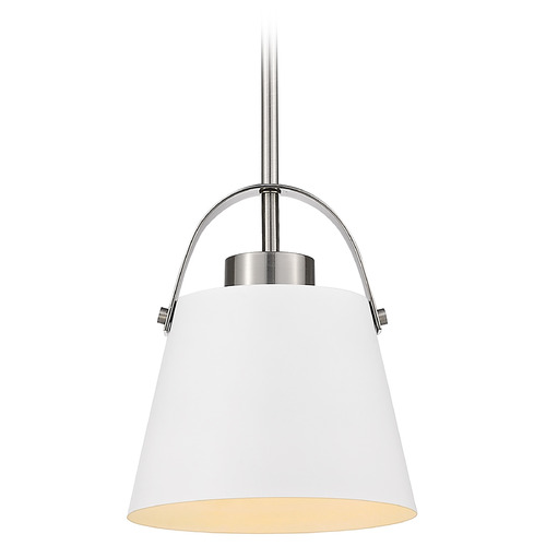 Z-Studio Matte White & Brushed Nickel Mini Pendant by Z-Lite