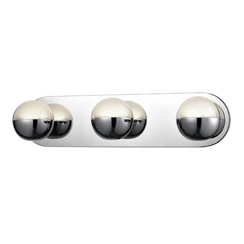 Kuzco Lighting Modern Chrome LED Bathroom Light with Frosted Shade 3000K 1200LM by Kuzco Lighting VL47321-CH