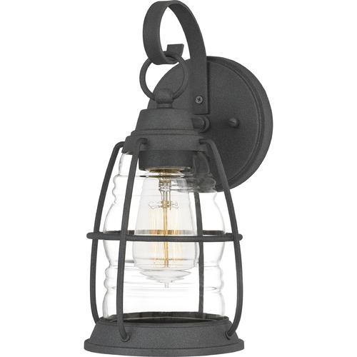 Quoizel Lighting Admiral Mottled Black Outdoor Wall Light by Quoizel Lighting AMR8406MB