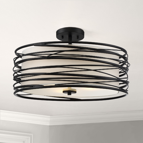 Spiral Mystic Black Semi-Flush by Quoizel Lighting