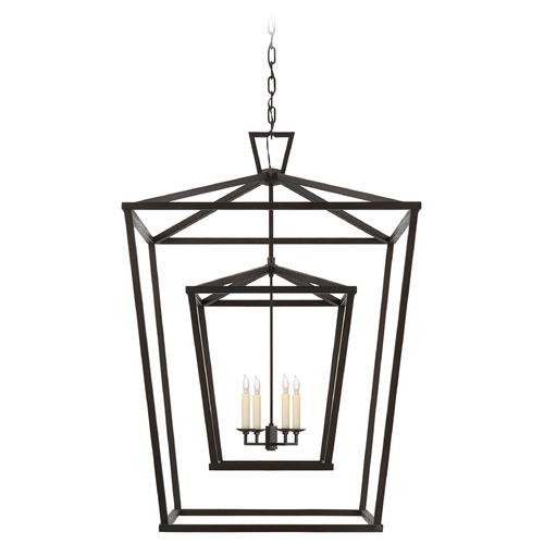 Visual Comfort Signature Collection E.F. Chapman Darlana X-L Cage Light in Aged Iron by Visual Comfort Signature CHC2199AI