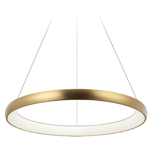 Maverick Brushed Gold LED Pendant by Matteo Lighting
