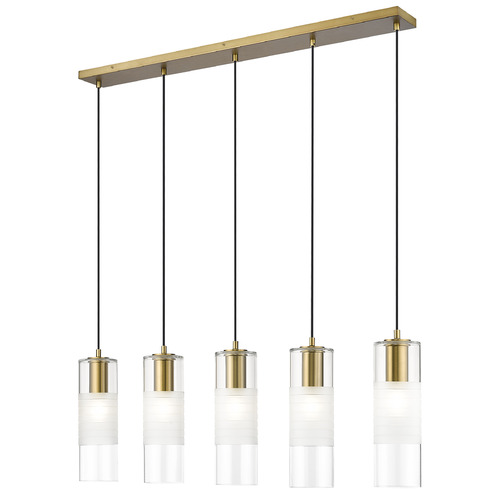 Z-Lite Z-Lite Alton Modern Gold Multi-Light Pendant with Cylindrical Shade 824P-5L-MGLD