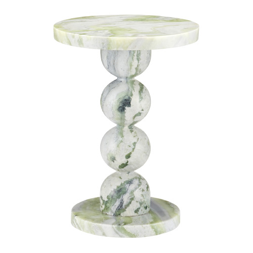 Currey and Company Turner Natural Green Onyx Marble Accent Table