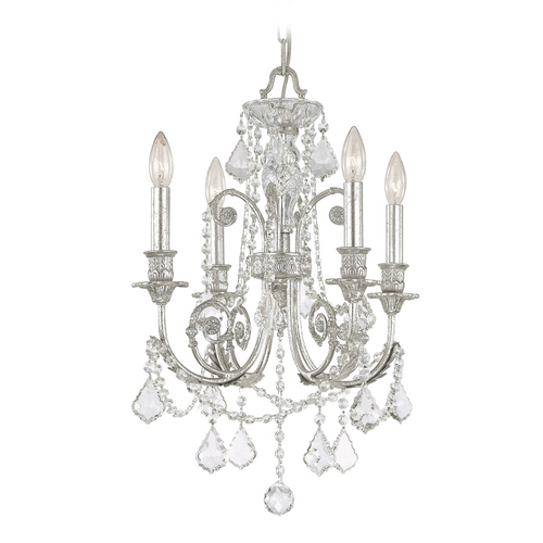 Crystorama Lighting Regis Crystal Mini-Chandelier in Olde Silver by Crystorama Lighting 5114-OS-CL-S