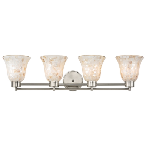 Design Classics Lighting Bathroom Light with Mosaic Glass in Satin Nickel Finish 704-09 GL9222-M