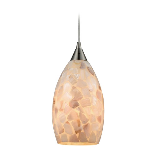 Elk Lighting Elk Lighting Capri Satin Nickel Mini-Pendant Light with Bowl / Dome Shade 10443/1