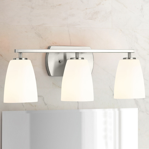 Leap Brushed Nickel 3-Light Bathroom Light by Progress Lighting