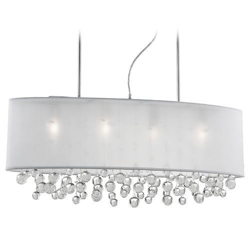 Modern Chrome Pendant with Organza White Shade by Kuzco Lighting