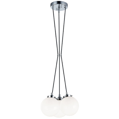 The Bougie Chrome Multi-Light Pendant by Matteo Lighting