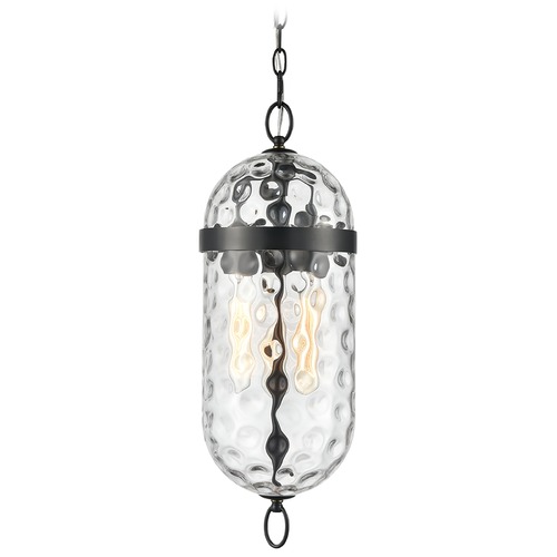 Capsula Water Glass Mini Pendant in Urban Bronze by Alora Lighting