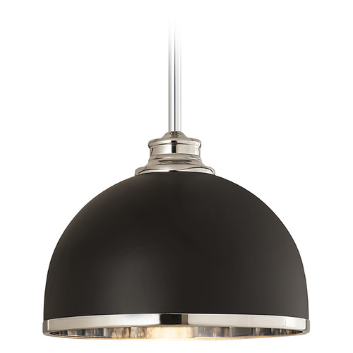 Z-Lite Landry Matte Black & Chrome Mini Pendant by Z-Lite 1004P10-MB-CH