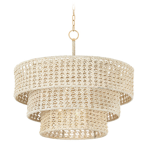 Hudson Valley Lighting Yorkhill Vintage Gold Leaf LED Pendant Light with Drum Shade