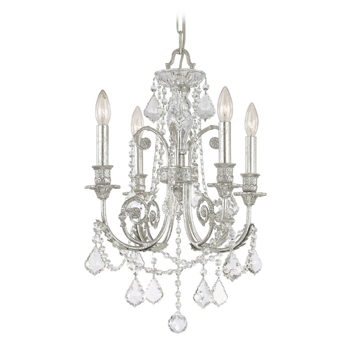 Crystorama Lighting Regis Crystal Mini-Chandelier in Olde Silver by Crystorama Lighting 5114-OS-CL-SAQ