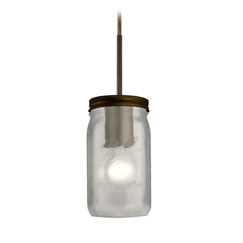 Besa Lighting Canning Jar Light Mini-Pendant Frosted Glass Bronze 1JT-MILO4WF-BR