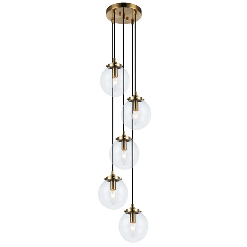 The Bougie Aged Gold Multi-Light Pendant by Matteo Lighting
