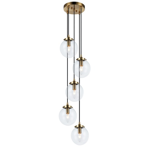 Matteo Lighting The Bougie Aged Gold Multi-Light Pendant by Matteo Lighting C63005AGCL