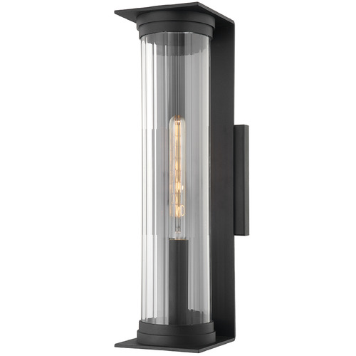 Troy Lighting Presley Textured Black Outdoor Wall Light