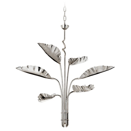 Visual Comfort Signature Collection Julie Neill Dumaine Leaf Chandelier in Nickel by Visual Comfort Signature JN5517PN