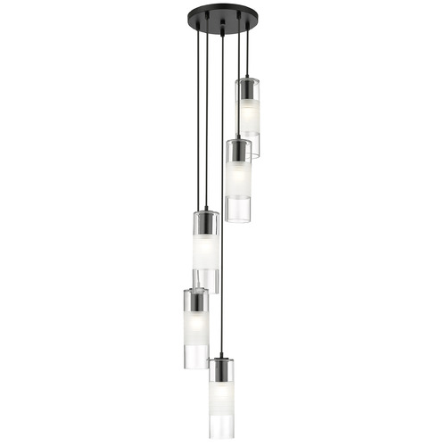Z-Lite Alton Matte Black Multi-Light Pendant with Cylindrical Shade