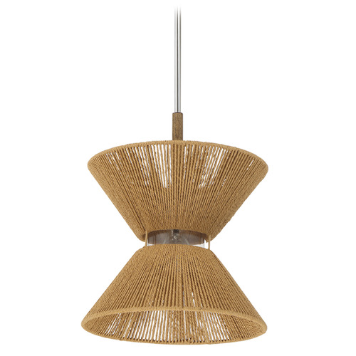 Craftmade Lighting Serena Chrome & Walnut Pendant Light with Conical Shade