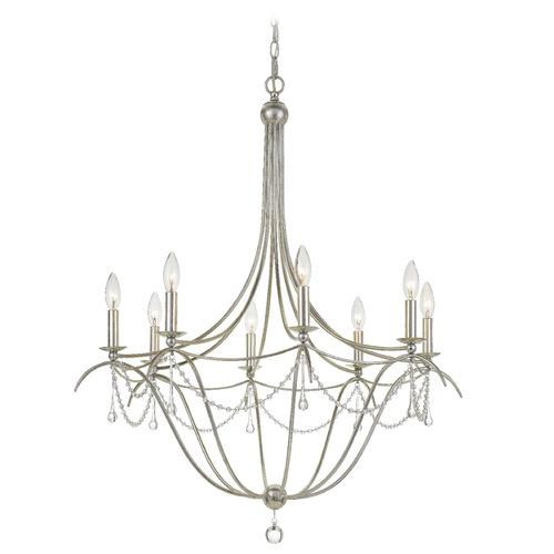 Crystorama Lighting Metro Antique Silver Chandelier