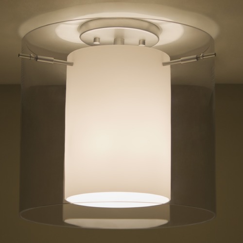 Besa Lighting Pahu Satin Nickel LED Semi-Flushmount Light