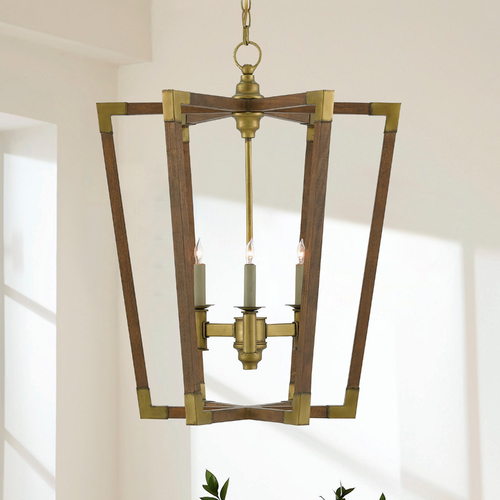 Currey and Company Lighting Currey and Company Bastian Chestnut / Brass Pendant Light 9000-0220
